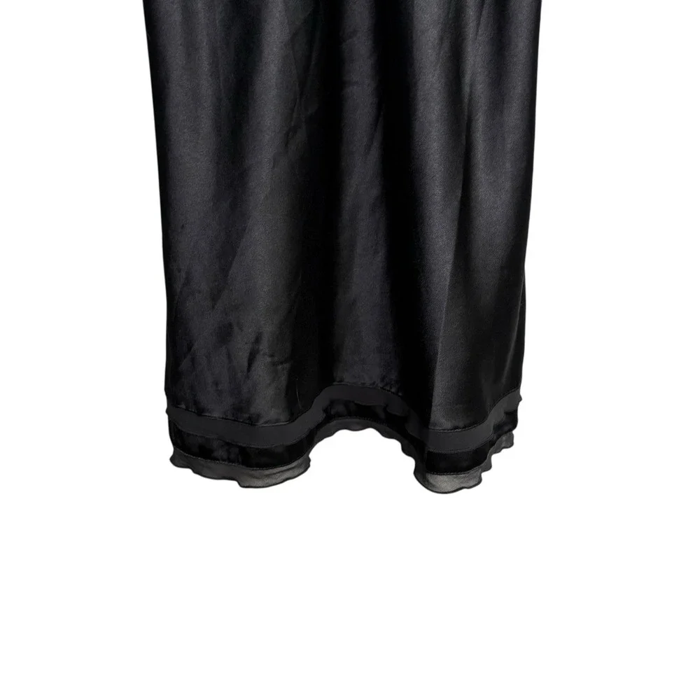 Victoria's Secret Womens Chemise Nightgown Small Black Satin Babydoll Lingerie